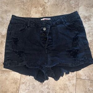 Refuge black distressed jean shorts